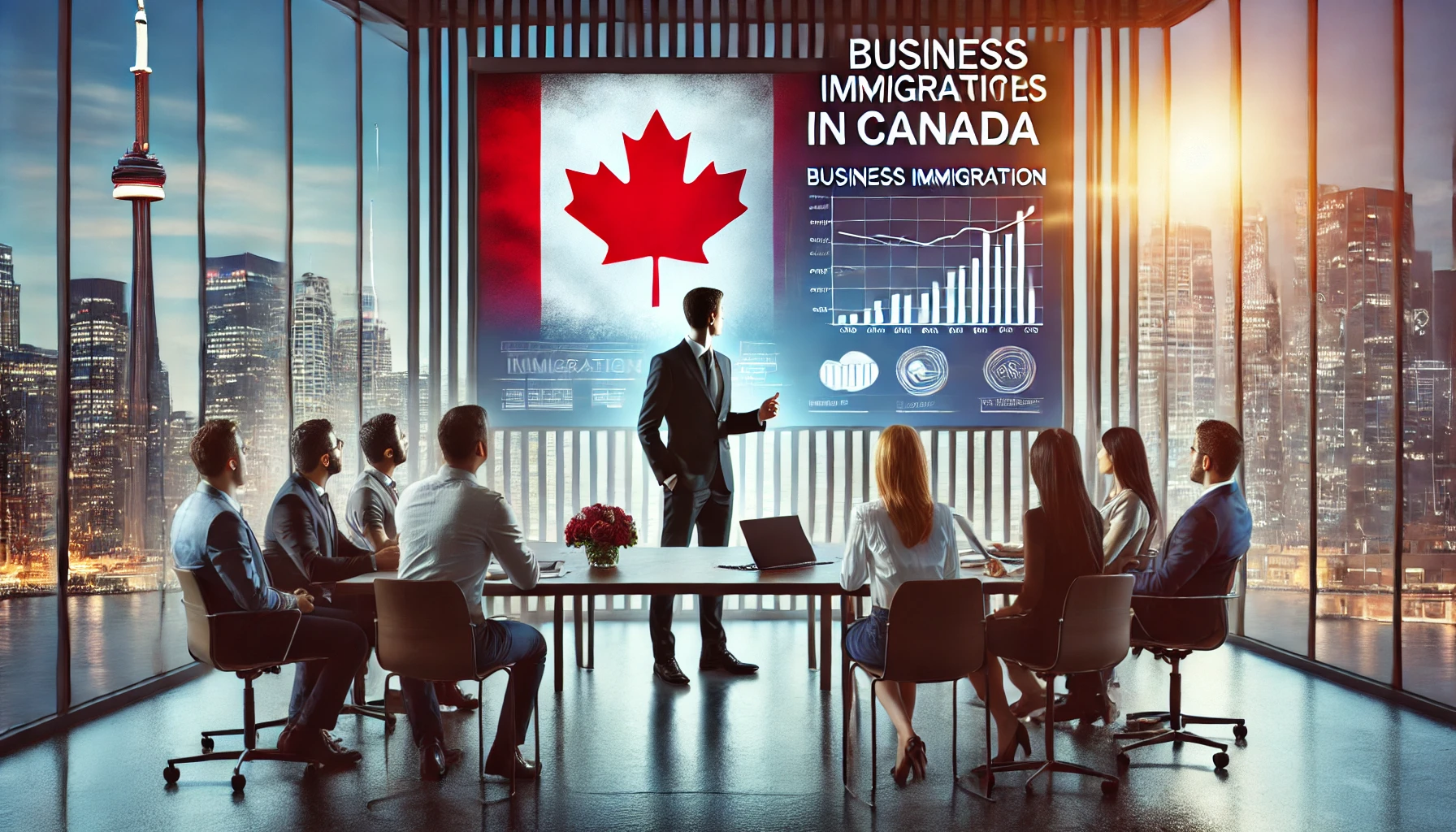 Entrepreneur presenting business plan to investors